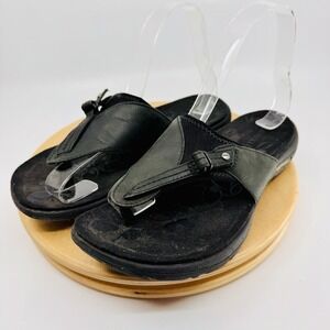 Merrell Gardena Thong Sandals Shoes Womens 7 Black Comfort Slip On